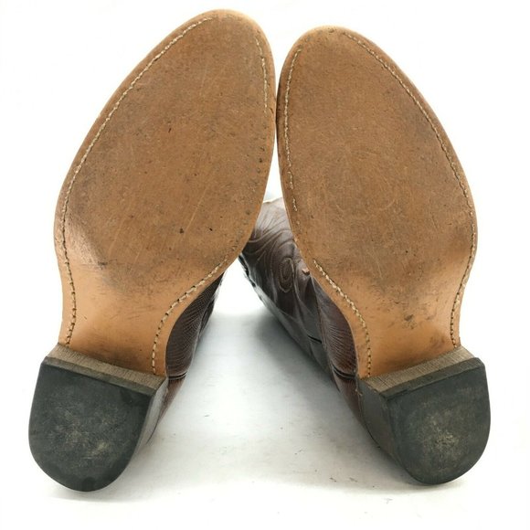 Acme Western Cowboy Boots Womens 6.5M Brown Faux L - Picture 7 of 10